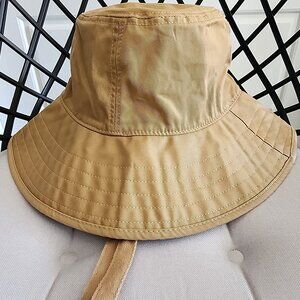 NEW JCREW Wide Brim Bucket Hat With Ties 100% Cotton - Size M/L